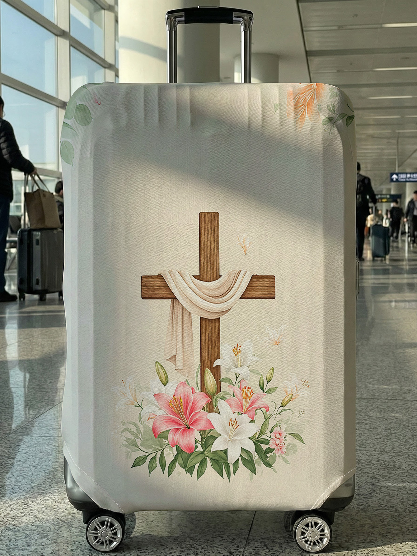 Travel Accessories Meaning - Easter Lily Cross Holy Meaning Luggage