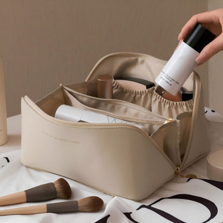 Travel Accessories Toiletries - Large Capacity Waterproof Makeup Bag White