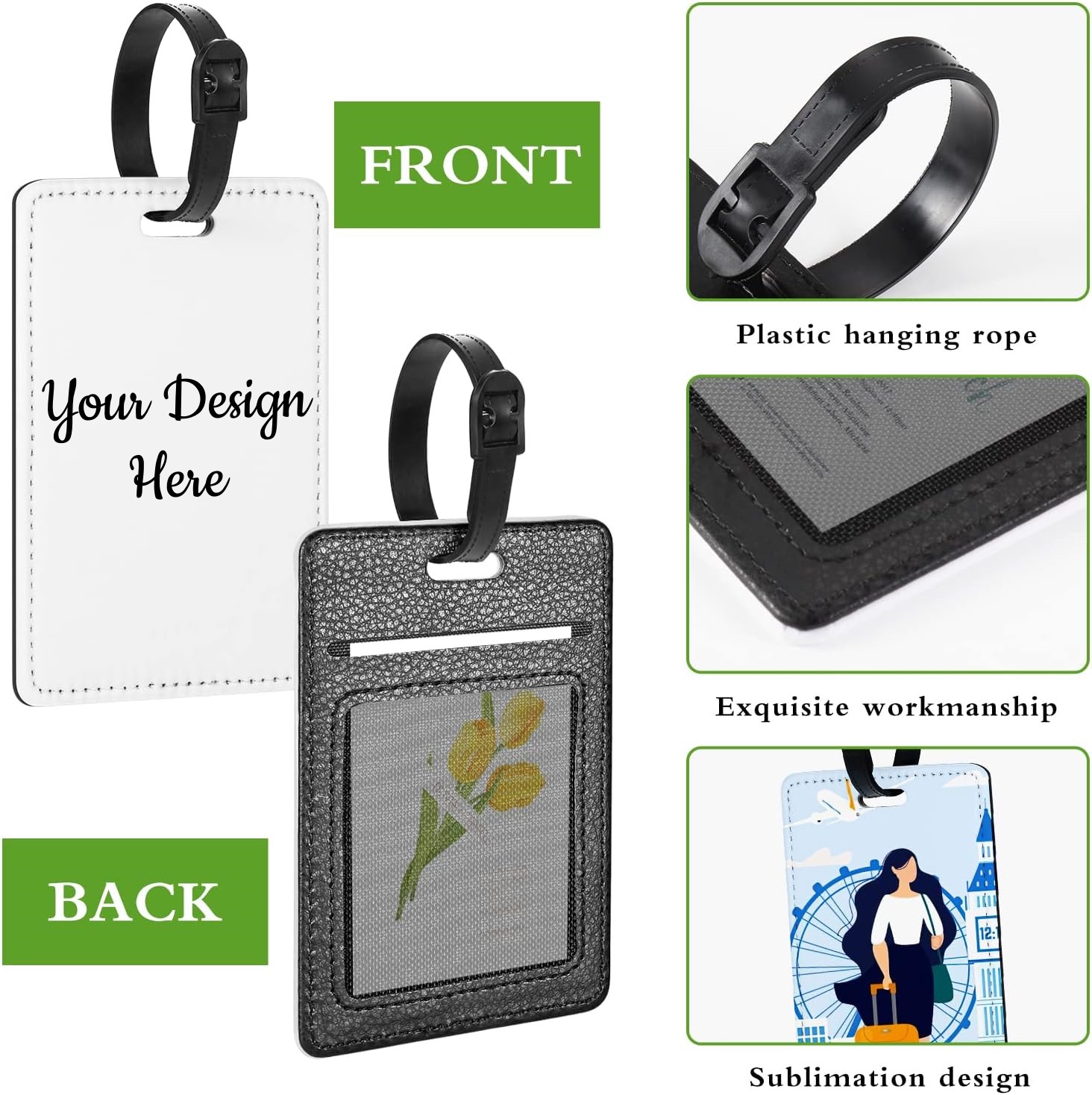 Personalized PU Leather Luggag - Luggage Tag Leather ulasan dan harga
