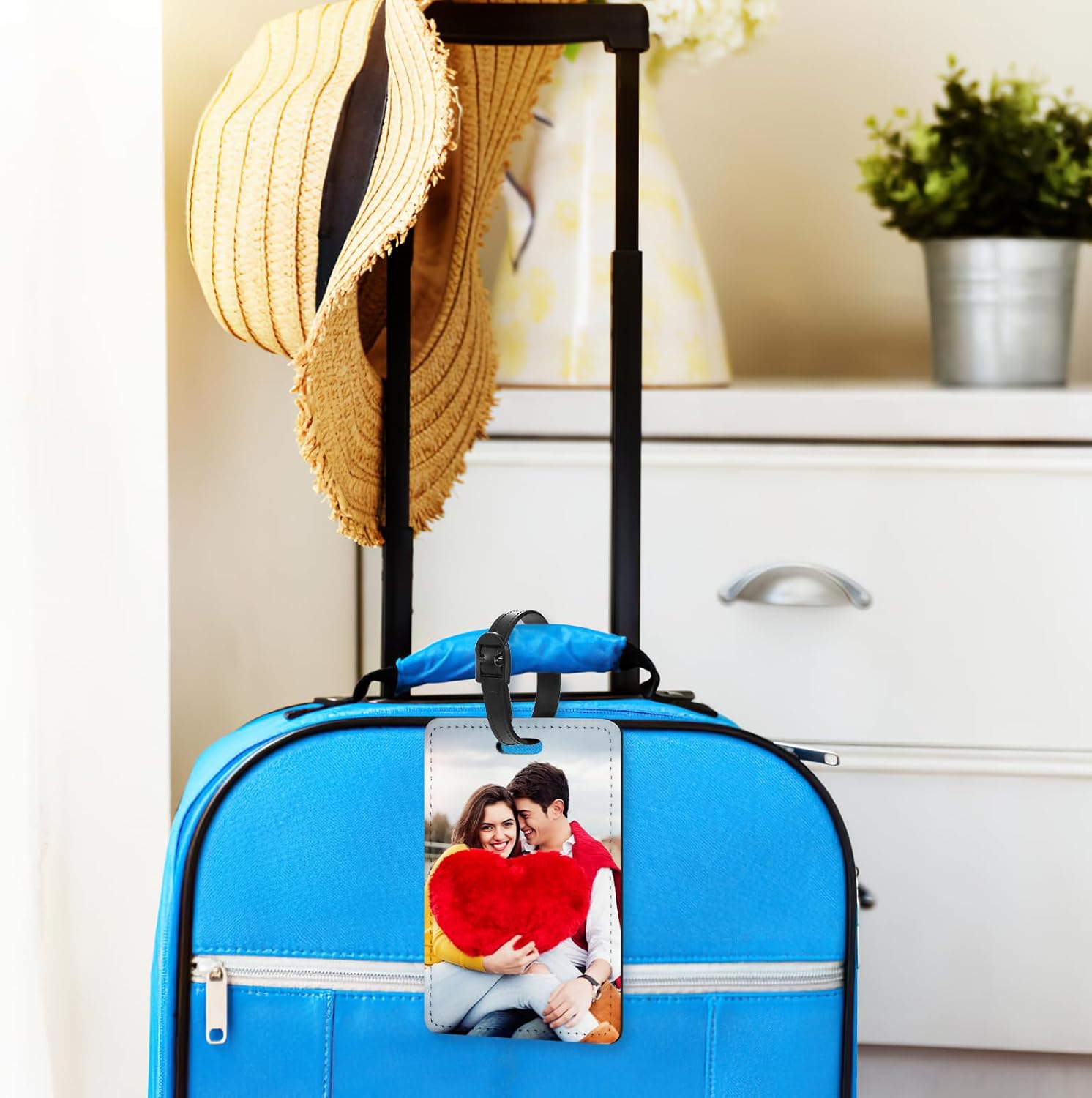 Personalized PU Leather Luggag - Luggage Tag Leather ulasan dan harga