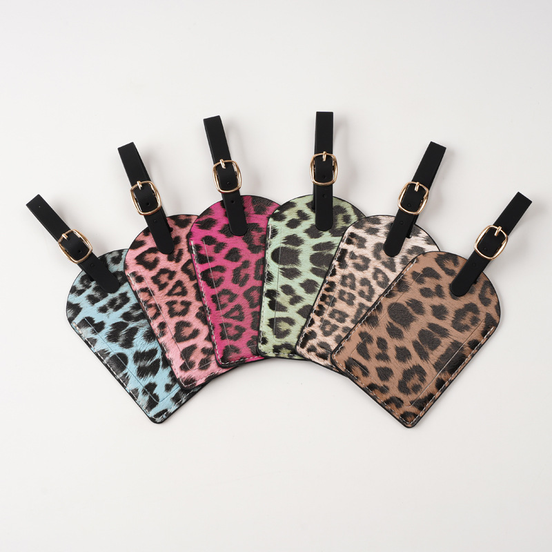 Women Men Fashion Leopard Prin - Luggage Tag Leather ulasan dan harga