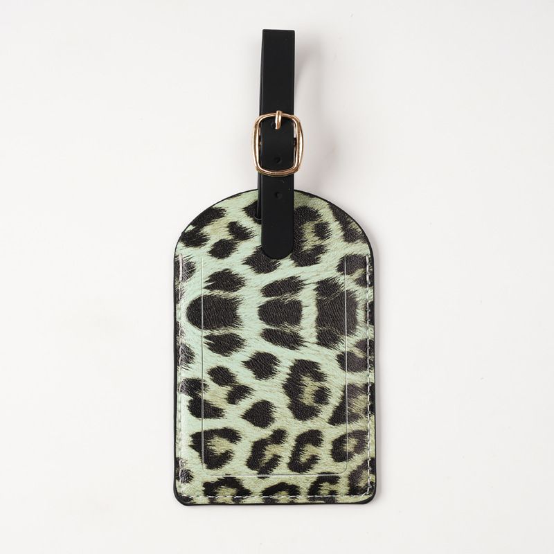 Women Men Fashion Leopard Prin - Luggage Tag Leather ulasan dan harga