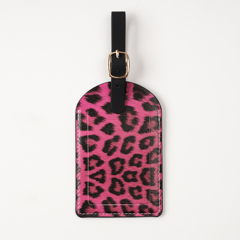 Women Men Fashion Leopard Prin - Luggage Tag Leather ulasan dan harga