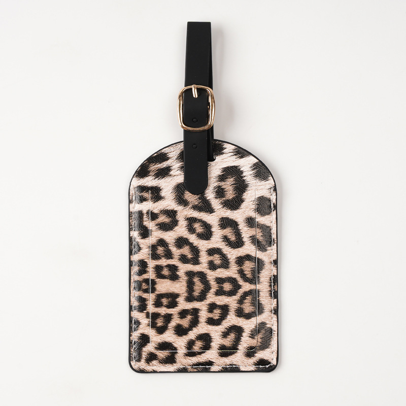 Women Men Fashion Leopard Prin - Luggage Tag Leather ulasan dan harga