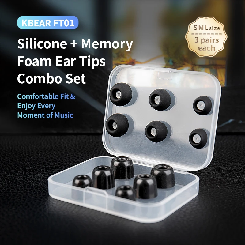 KBEAR FT01 Silicone + Memory F - Earplug Set Foam ulasan dan harga