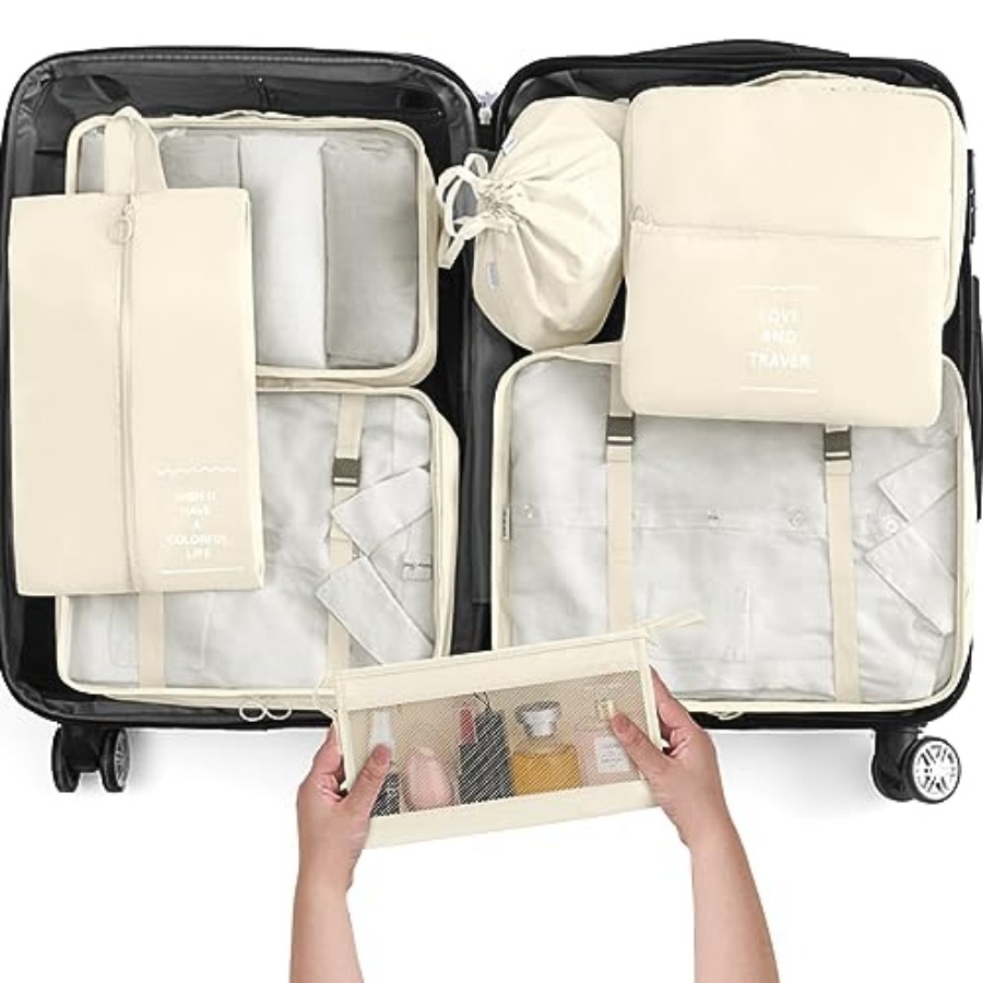 8 Set Packing Cubes for Travel - Travel Accessories Toiletries ulasan dan harga