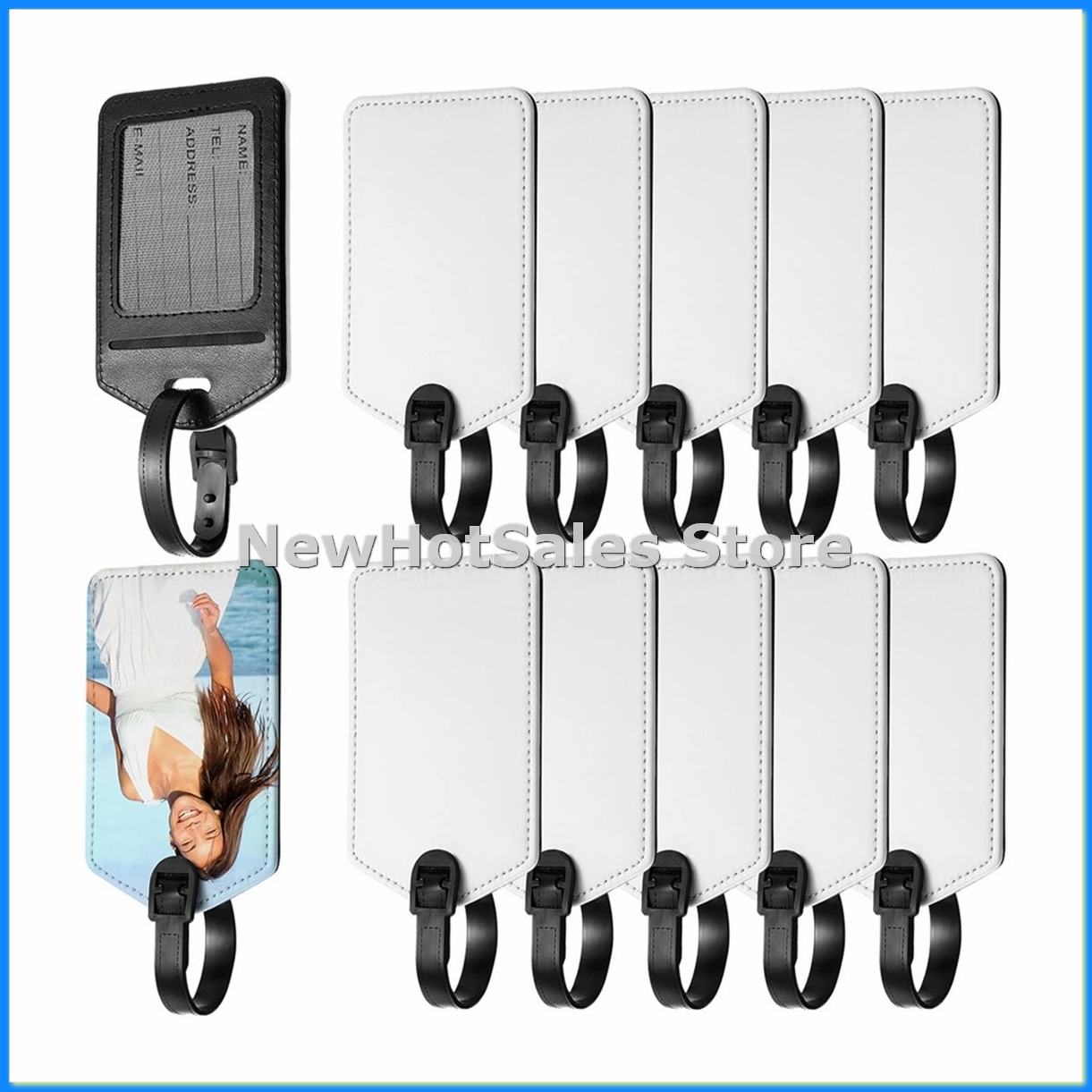 Sublimation Luggage Tags White - Luggage Tag Leather ulasan dan harga