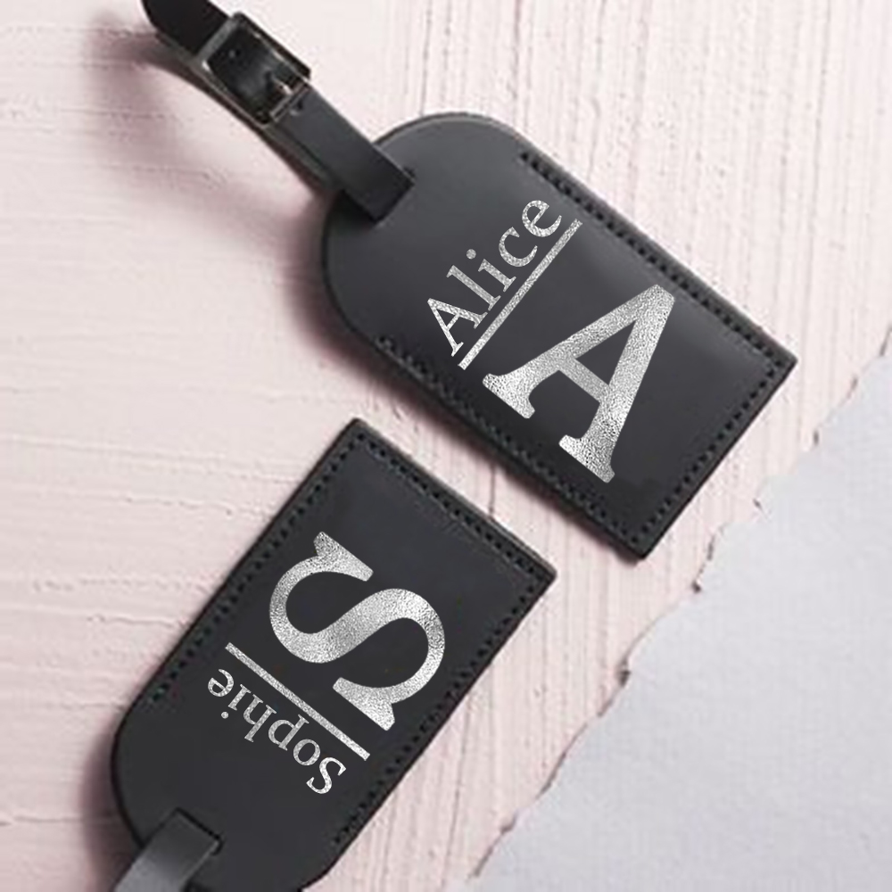 Personalized Letter with Name  - Luggage Tag Leather ulasan dan harga