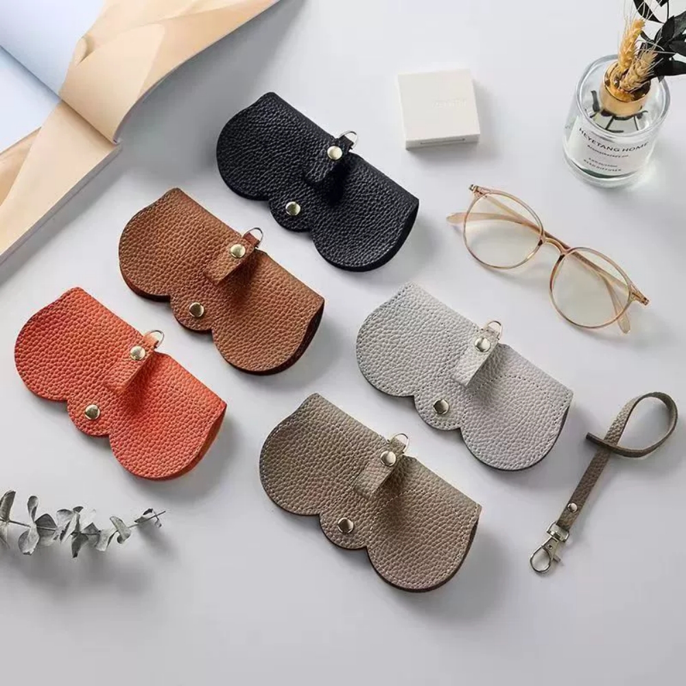 1pc Litchi Embossed Glasses Co - Travel Reading Accessories ulasan dan harga