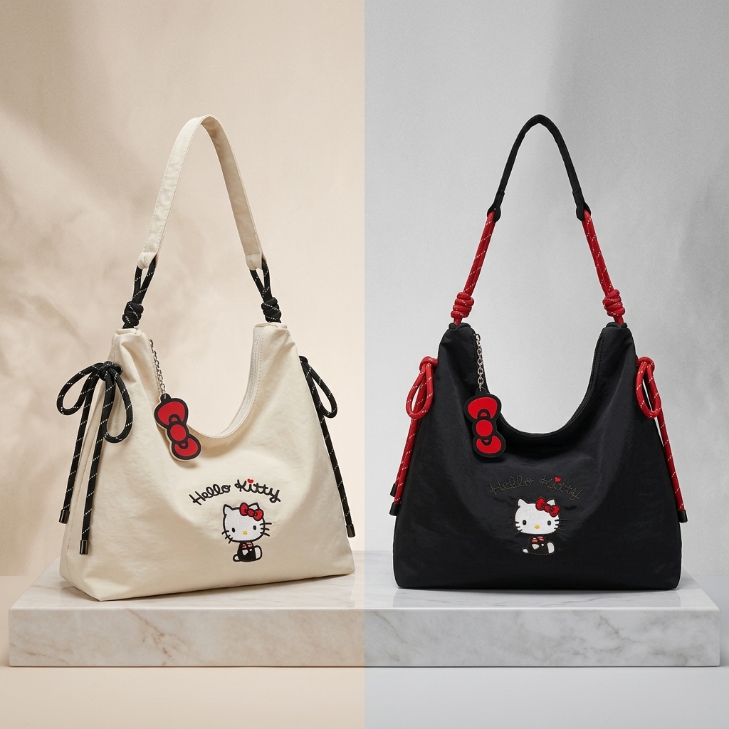 Hello Kitty Knot Canvas Tote B - Travel Accessories Cute ulasan dan harga