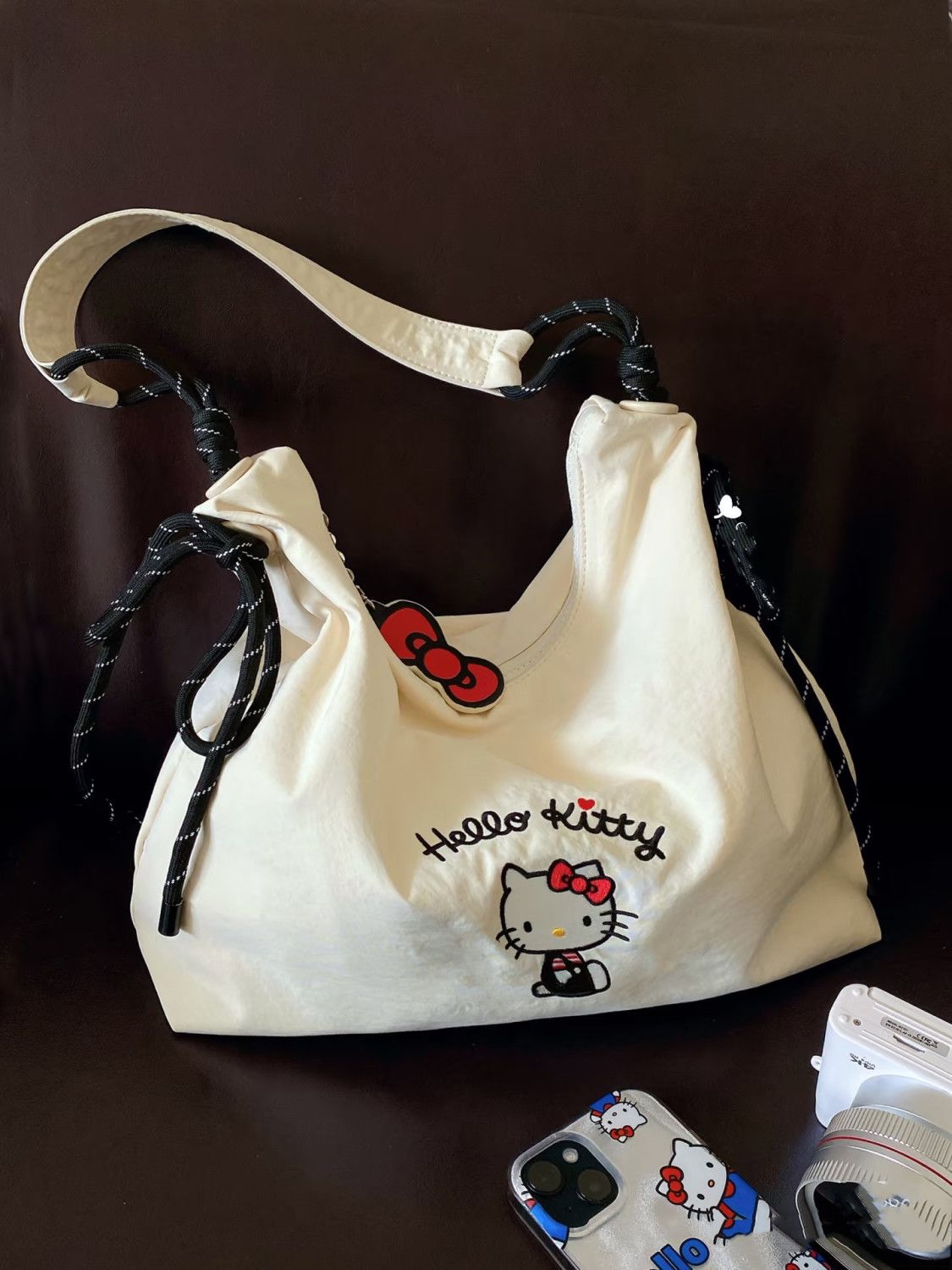 Hello Kitty Knot Canvas Tote B - Travel Accessories Cute ulasan dan harga