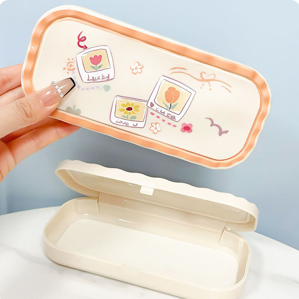 Cute Cartoon Print Glasses Box - Travel Reading Accessories ulasan dan harga