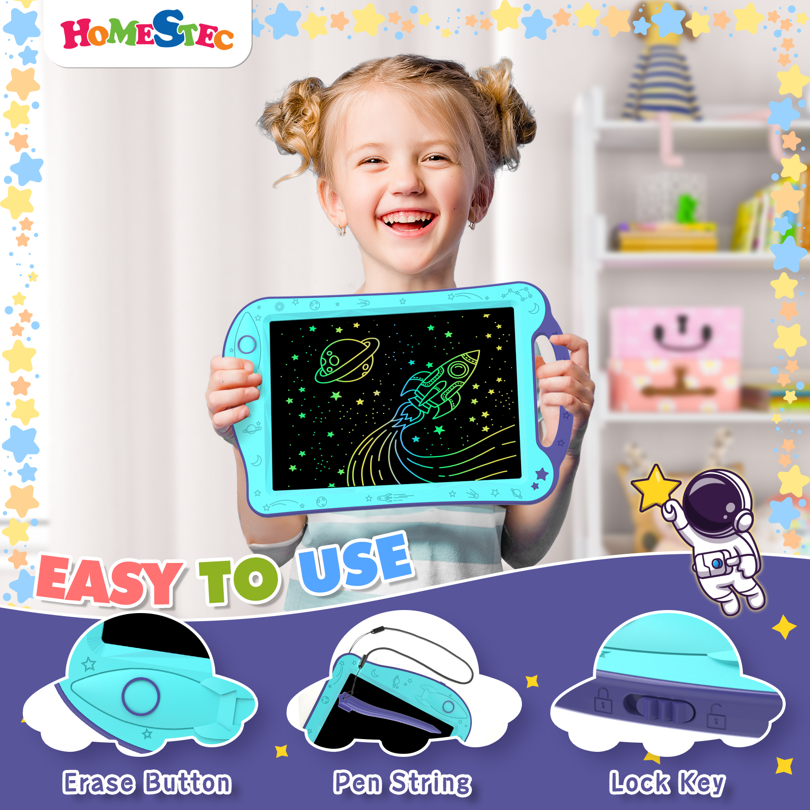 AstroDraw Colored Drawing Tabl - Travel Accessories For Toddlers ulasan dan harga