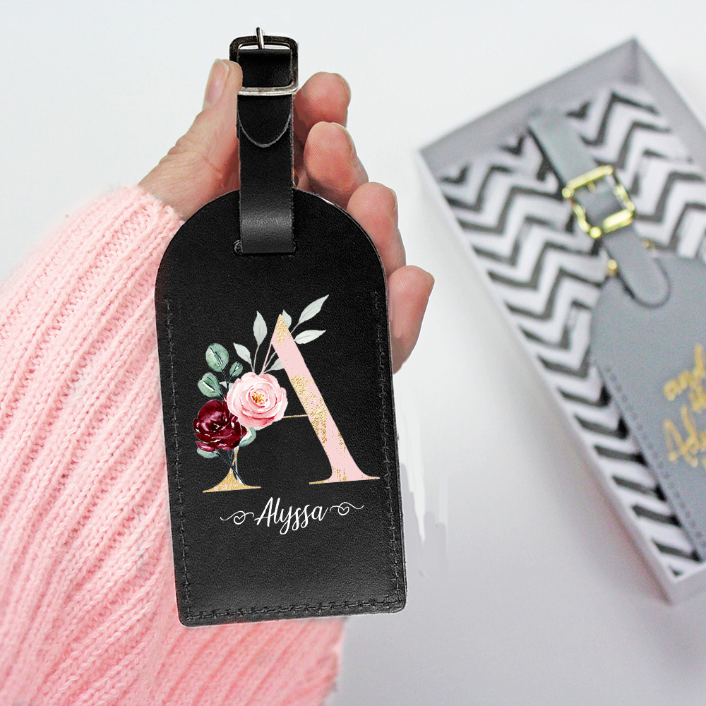 Personalised Letter with Name  - Luggage Tag Leather ulasan dan harga