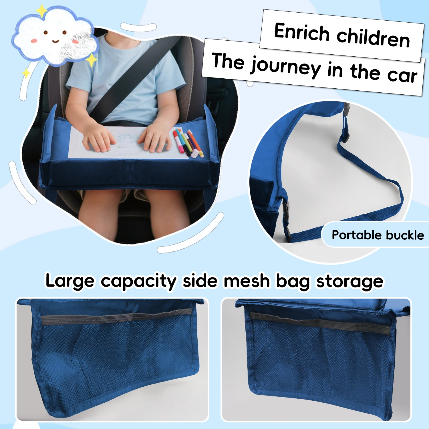3-in-1 Kids Travel Tray with i - Travel Accessories For Toddlers ulasan dan harga