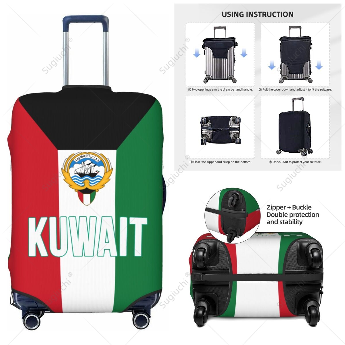 Kuwait Flag Luggage Cover Suit - Travel Accessories Kuwait ulasan dan harga
