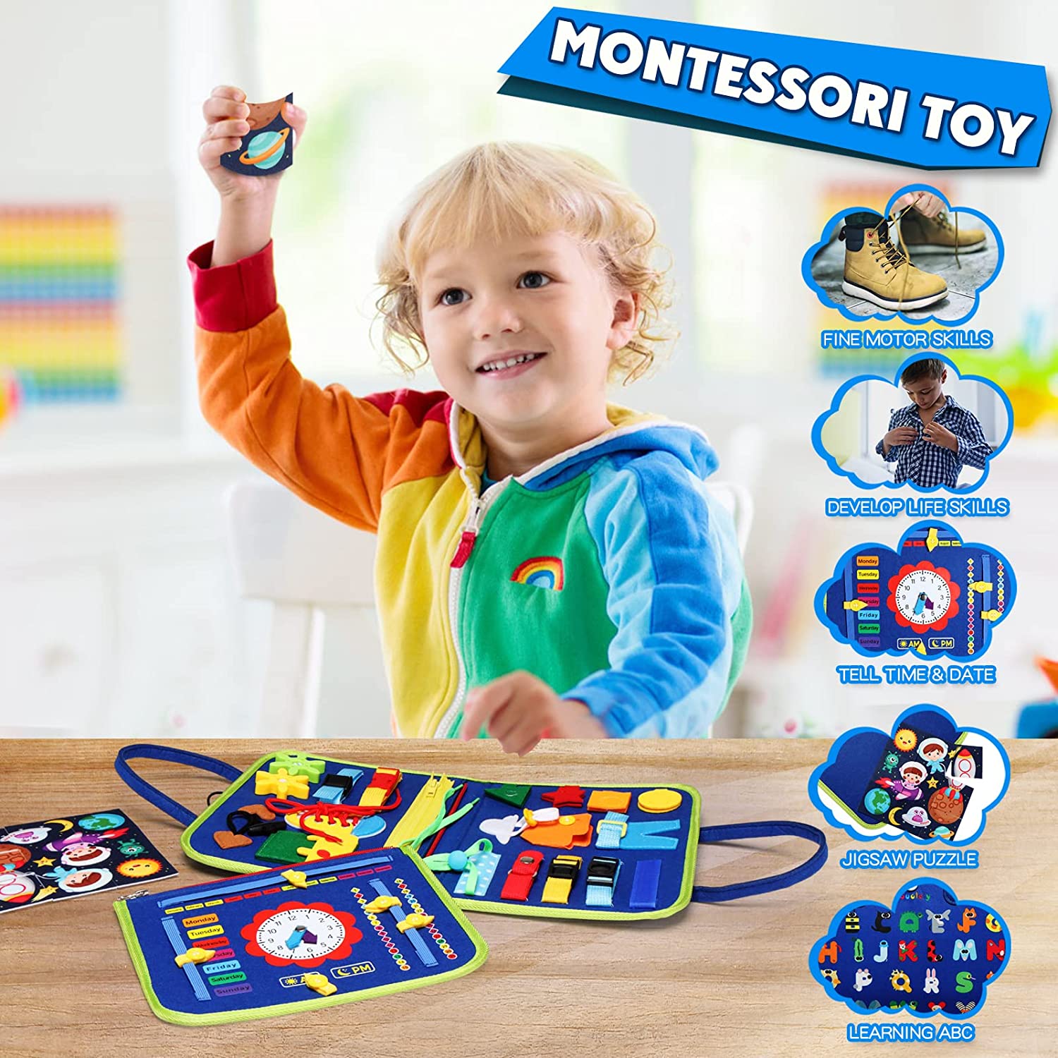 Montessori Busy Board for Todd - Travel Accessories For Toddlers ulasan dan harga