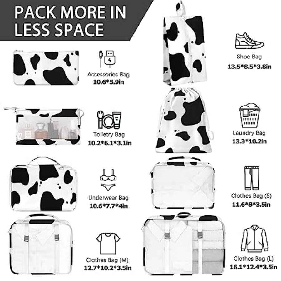 8 Set Packing Cubes for Travel - Travel Accessories Toiletries ulasan dan harga