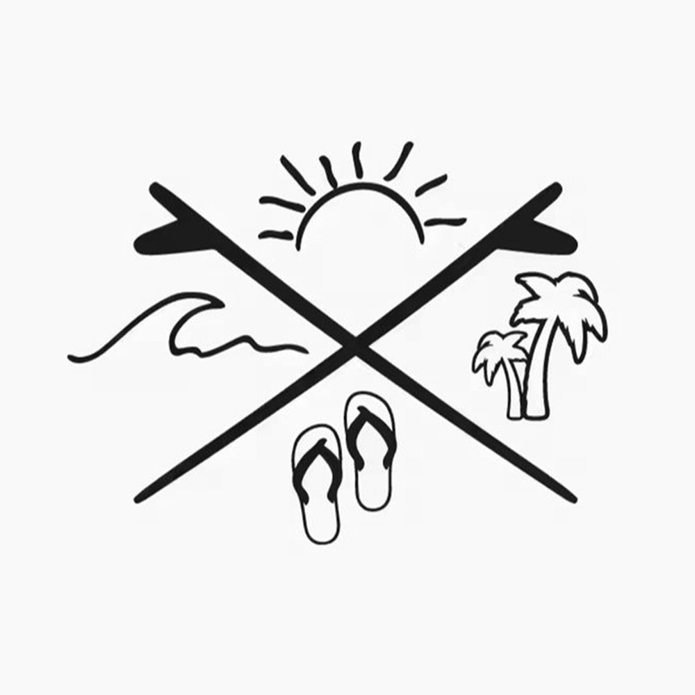 Summer Surf Vinyl Car Stickers - Travel Van Accessories ulasan dan harga