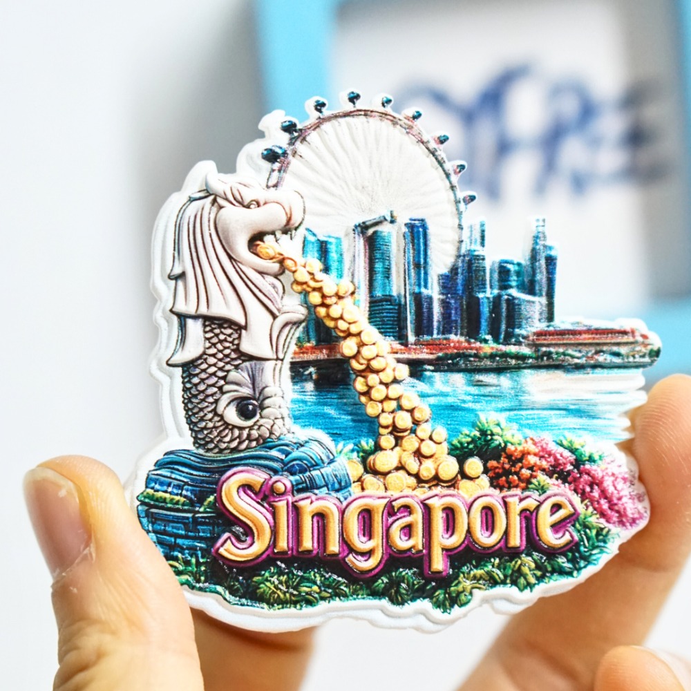 1PC Singapore Fridge Magnets,  - Travel Accessories Singapore ulasan dan harga