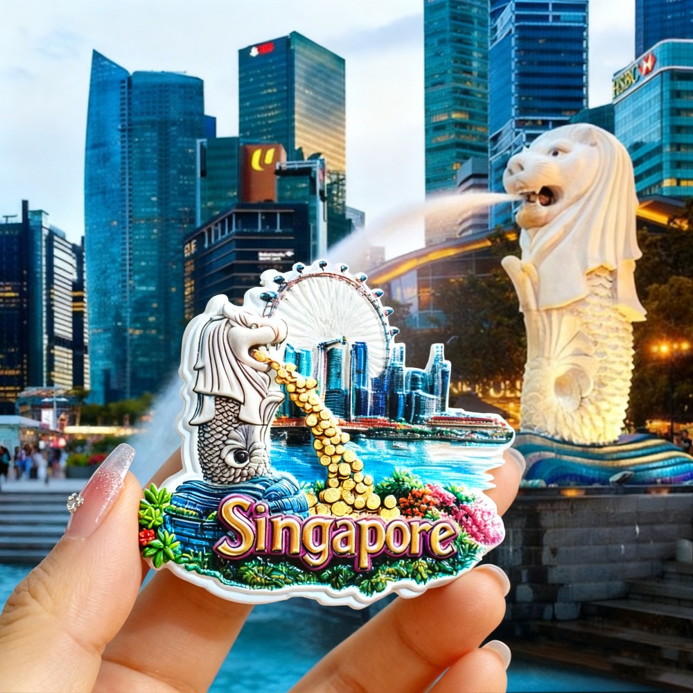 1PC Singapore Fridge Magnets,  - Travel Accessories Singapore ulasan dan harga